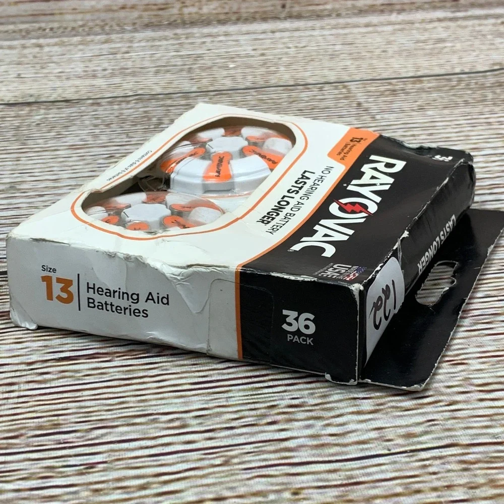 Rayovac Size 13 Hearing Aid Batteries 36 Pack Long Lasting Formula‎ Unopened
